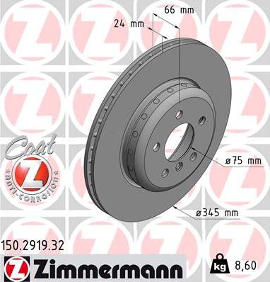 Zimmermann 150.2919.32 - Brake Disc www.parts5.com