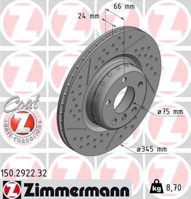 Zimmermann 150.2922.32 - Brake Disc www.parts5.com