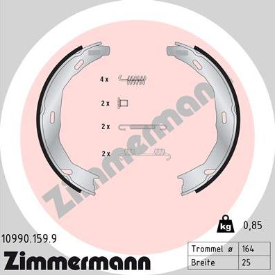 Zimmermann 10990.159.9 - Brake Shoe Set, parking brake www.parts5.com