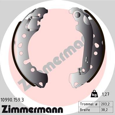 Zimmermann 10990.159.3 - Brake Shoe Set www.parts5.com