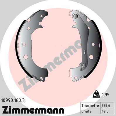 Zimmermann 10990.160.3 - Brake Shoe Set www.parts5.com