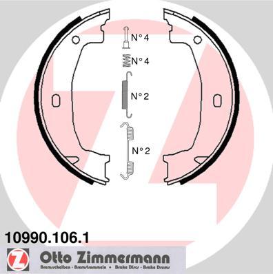 Zimmermann 10990.106.1 - Brake Shoe Set, parking brake www.parts5.com