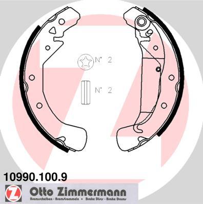 Zimmermann 10990.100.9 - Комплект тормозных колодок, барабанные www.parts5.com