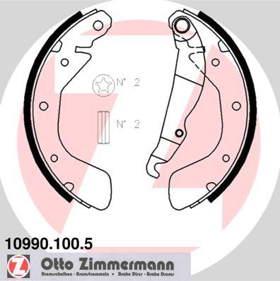 Zimmermann 10990.100.5 - Комплект тормозных колодок, барабанные www.parts5.com