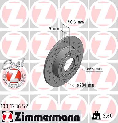 Zimmermann 100.1236.52 - Brake Disc www.parts5.com