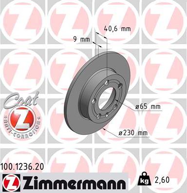 Zimmermann 100.1236.20 - Brake Disc www.parts5.com