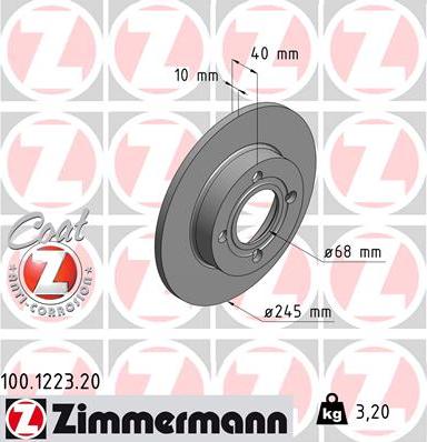 Zimmermann 100.1223.20 - Brake Disc www.parts5.com
