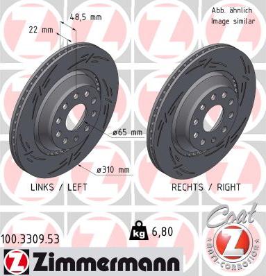 Zimmermann 100.3309.53 - Brake Disc www.parts5.com