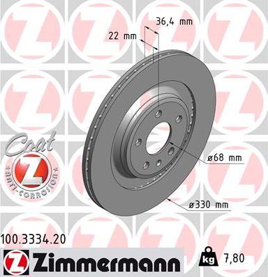 Zimmermann 100.3334.20 - Brake Disc www.parts5.com