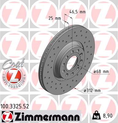 Zimmermann 100.3325.52 - Brake Disc www.parts5.com