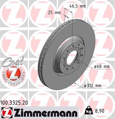 Zimmermann 100.3325.20 - Brake Disc www.parts5.com