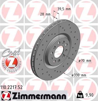 Zimmermann 110.2217.52 - Brake Disc www.parts5.com