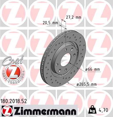 Zimmermann 180.2018.52 - Brake Disc www.parts5.com