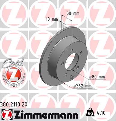 Zimmermann 380.2110.20 - Brake Disc www.parts5.com