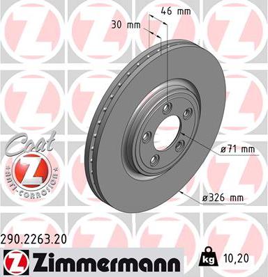 Zimmermann 290.2263.20 - Brake Disc www.parts5.com