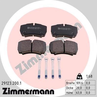 Zimmermann 29123.200.1 - Brake Pad Set, disc brake www.parts5.com
