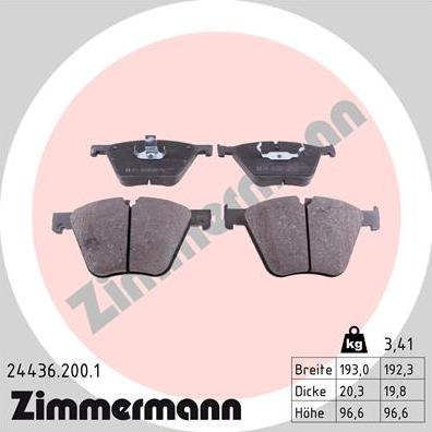 Zimmermann 24436.200.1 - Brake Pad Set, disc brake www.parts5.com