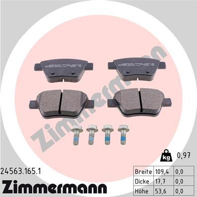 Zimmermann 24563.165.1 - Brake Pad Set, disc brake www.parts5.com