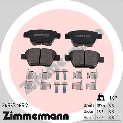 Zimmermann 24563.165.2 - Brake Pad Set, disc brake www.parts5.com