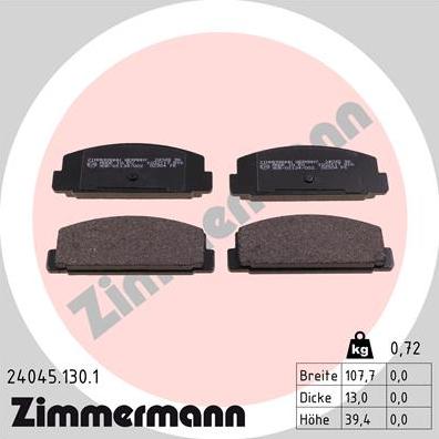 Zimmermann 24045.130.1 - Brake Pad Set, disc brake www.parts5.com