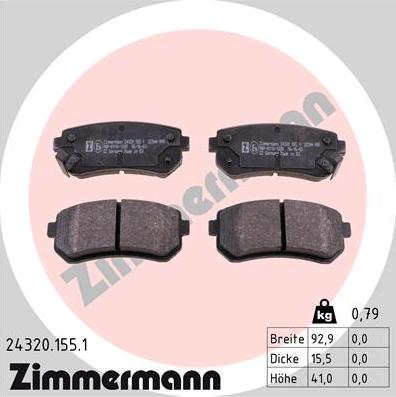 Zimmermann 24320.155.1 - Brake Pad Set, disc brake www.parts5.com