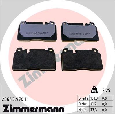 Zimmermann 25643.970.1 - Brake Pad Set, disc brake www.parts5.com