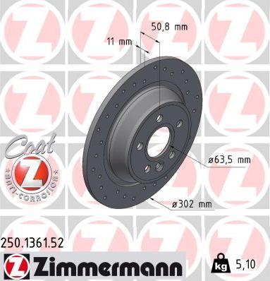 Zimmermann 250.1361.52 - Brake Disc www.parts5.com