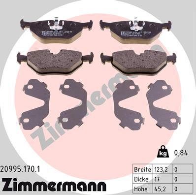 Zimmermann 20995.170.1 - Brake Pad Set, disc brake www.parts5.com