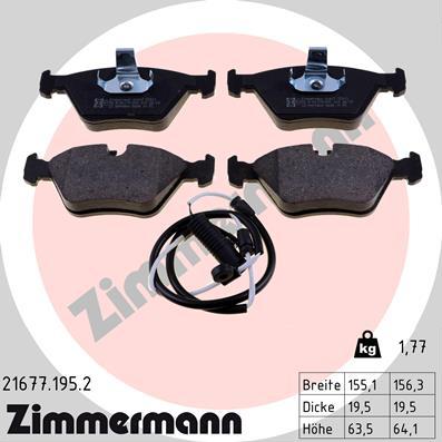 Zimmermann 21677.195.2 - Brake Pad Set, disc brake www.parts5.com
