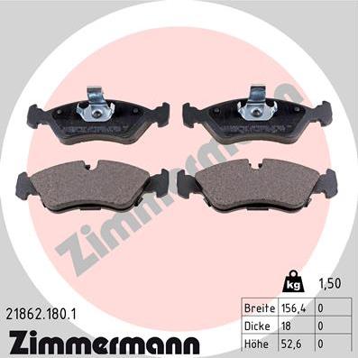 Zimmermann 21862.180.1 - Brake Pad Set, disc brake www.parts5.com