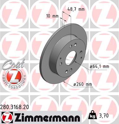 Zimmermann 280.3168.20 - Brake Disc www.parts5.com