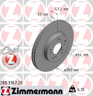 Zimmermann 280.3167.20 - Brake Disc www.parts5.com