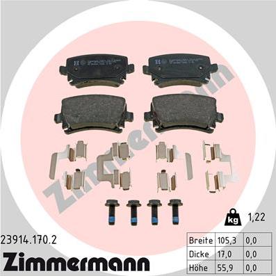 Zimmermann 23914.170.2 - Brake Pad Set, disc brake www.parts5.com