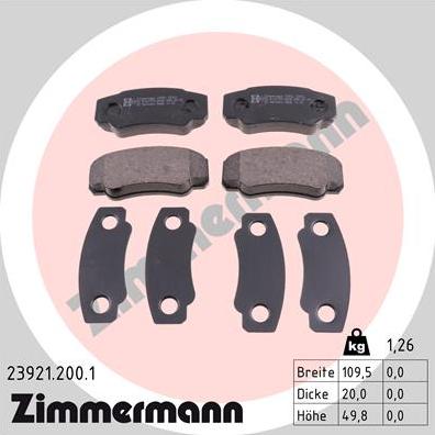 Zimmermann 23921.200.1 - Brake Pad Set, disc brake www.parts5.com