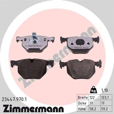 Zimmermann 23447.970.1 - Brake Pad Set, disc brake www.parts5.com