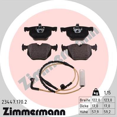 Zimmermann 23447.170.2 - Brake Pad Set, disc brake www.parts5.com