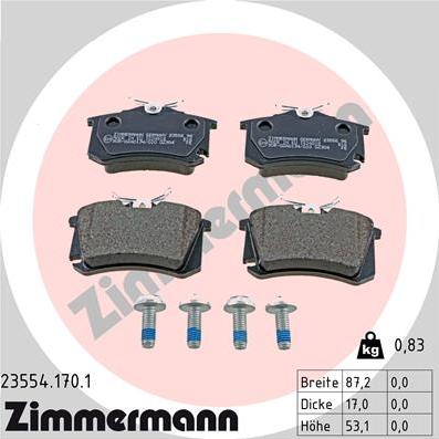 Zimmermann 23554.170.1 - Brake Pad Set, disc brake www.parts5.com