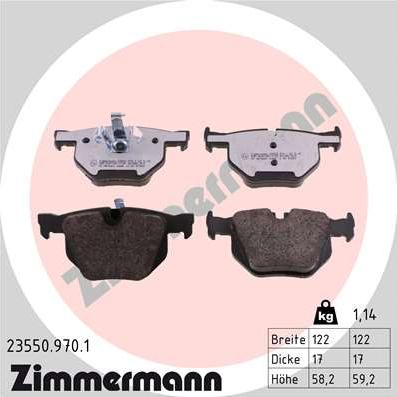 Zimmermann 23550.970.1 - Brake Pad Set, disc brake www.parts5.com