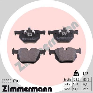 Zimmermann 23550.170.1 - Brake Pad Set, disc brake www.parts5.com