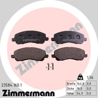 Zimmermann 23584.160.1 - Brake Pad Set, disc brake www.parts5.com
