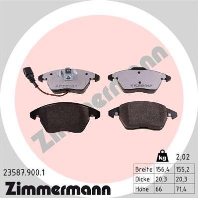 Zimmermann 23587.900.1 - Brake Pad Set, disc brake www.parts5.com