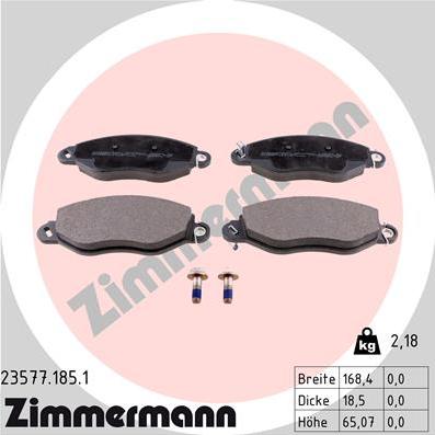 Zimmermann 23577.185.1 - Brake Pad Set, disc brake www.parts5.com