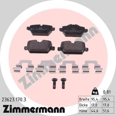 Zimmermann 23623.170.3 - Brake Pad Set, disc brake www.parts5.com