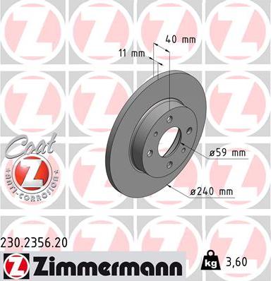 Zimmermann 230.2356.20 - Brake Disc www.parts5.com