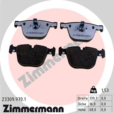 Zimmermann 23309.970.1 - Brake Pad Set, disc brake www.parts5.com