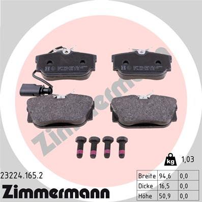Zimmermann 23224.165.2 - Brake Pad Set, disc brake www.parts5.com