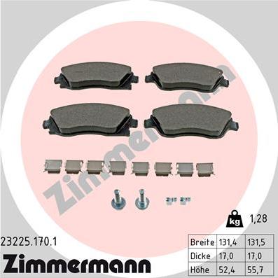 Zimmermann 23225.170.1 - Brake Pad Set, disc brake www.parts5.com