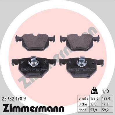 Zimmermann 23732.170.9 - Brake Pad Set, disc brake www.parts5.com