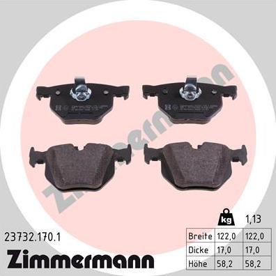 Zimmermann 23732.170.1 - Brake Pad Set, disc brake www.parts5.com
