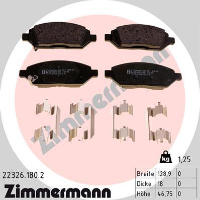 Zimmermann 22326.180.2 - Brake Pad Set, disc brake www.parts5.com